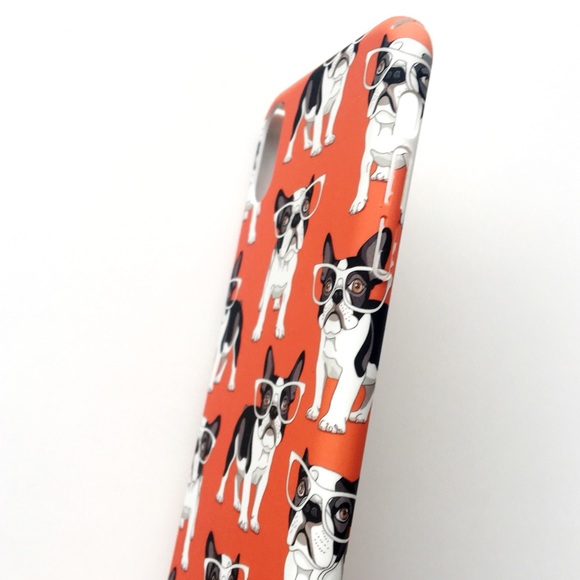 NEW iPhone X Case Red Bulldog Frenchie Glasses - Picture 3 of 5
